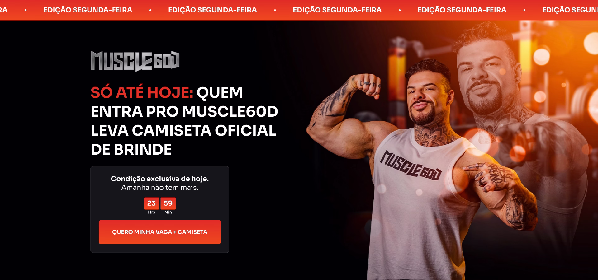 Abertura do projeto Laercio · Muscle God, criado pela Agência WJ.